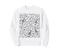 Bass Flute Musical Notes Flutist Woodwind Musician Sweatshirt