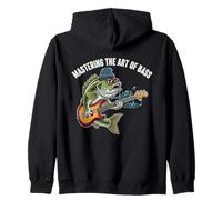 Bass Guitar and Fishing Combo, for Fisherman and Guitarist Zip Hoodie