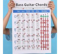 Bass Guitar Chord Chart for Beginners | 72 Chords for 4-String Bass Fingering Reference | Music Theory Learning Aid with Note Chart | Compatible with Western- Keys, L: 41x57cm(L 41x57cm)