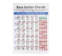 Bass Guitar Chords Chart, 4-String Beginner Finger Practice Bass Guitar Finger Practice Chart Poster for Beginner Art Paper Musical Instrument Accessories for Beginners
