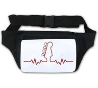 Bass Guitar Heartbeat Guitarist Red Graphic Waist Bag Fanny Pack White