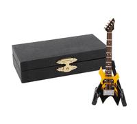 Bass guitar model miniature ornaments Mini Musical Ornaments(Yellow)