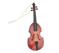 Bass Guitar Model with Lanyard, Wooden Exquisite Miniature Bass Instrument Ornament Decor Electric Bass Guitar for Home Decor and Music Lovers Gift