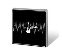 Bass Guitar Player Heartbeat Custom Lapel Pins Square Brooch Tie Suit Dress Accessories for Men Women Wedding Birthday