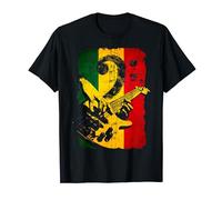 Bass Guitar Reggae Flag Bass Clef for Bassist Bass Player T-Shirt