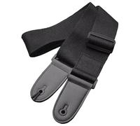 Bass Guitar Strap, Acoustic Electric Woven Simple Leather Ends Adjustable Black Vintage Cross Cotton Strap Leather End with Pick Pocket, Pressure Release Comfortable to Play, Suitable for Acoustic Gui