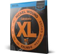 D'Addario Bass Guitar Strings - XL Nickel - EXL160-5 - Perfect Intonation, Consistent Feel, Powerful Durability - 5 String Set - 50-135 Medium 5-String, Long Scale