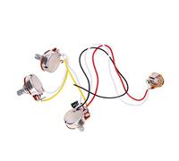Bass Guitar Wiring Harness Kit | 1 Volume 2 Tone Control with A250K / B250K Pots | Easy Install for Jazz Bass & Guitar | Includes Capacitors & Jack