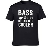 Bass It's Like Guitar But Cooler Funny T Shirts Graphic Short Sleeve O-Neck Harajuku T-Shirt Mens Clothing Black(Small)