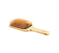 Bass, Large Square Paddle Hairbrush, Natural Bamboo Handle Hairbrush Paddle for Detangling and Styling, Vegan Cruelty-Free Wooden Hair Brush with Anti-Static Pins, Green