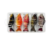 Bass Lures - 5 Pack Realistic Sinking Bait | Freshwater Lure with Multiple Joints | for Freshwater and Saltwater Lakes Rivers Shores American Perch