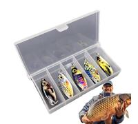 Bass Lures - Durable Metal, 5-Piece Fishing Spoons Set | 3g & 5g Weights, Perfect For Freshwater & Saltwater Bass Fishing, Effective Baits For Trout And Walleye