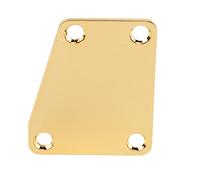 Bass Neck Plate, Electric Guitar Neckplate Standard Design Wide Application Good Match with 4pcs Screw for DIY Gold