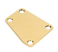 Bass Neck Plate Standard Design Good Combination of Metal Electric Guitar Neck Plate Easy Installation with 4 Screws DIY (Gold)