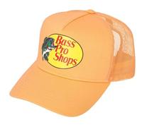 Bass Original Fishing Pro Trucker Hat Mesh Cap - Adjustable Snapback, Pastel Orange, 40