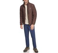 BASS OUTDOOR Men's Quilted Light Weight Packable Puffer Jacket, Dark Brown, L