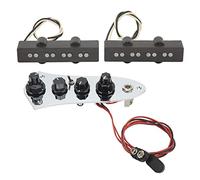 Bass Pickups, 4 String Pickup Set Noiseless Guitar Pickups with Wired Bass Control Plate for Jazz Bass Guitar