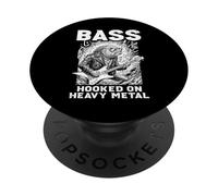 Bass Player Bassist Funny Fish Hooked On Heavy Metal Music PopSockets Adhesive PopGrip