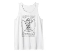 Bass Player Bassist Vitruvian Man Leonardo Da Vinci Music Tank Top