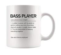 Bass Player Definition Mug Bass Guitar Gifts Bassist Guitarist Musicians Band Member Boyfriend Girlfriend Friend Novelty Drinkware Ceramic Mug 11 oz White 11 oz
