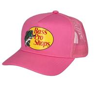 Bass Pro Shop Men's Trucker Hat Mesh Cap - Adjustable Snapback Closure - Great for Hunting & Fishing (Hot Pint), Pink