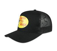 Bass Pro Shop Men's Trucker Hat Mesh Cap - One Size Fits All Snapback Closure - Great for Hunting & Fishing (Black)