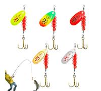 Bass Spinner Lures - Hard Metal Jig Spinner Lures Kits - Bright Coloured Lures, Equipment and Jigs for Golden, Catfish, Crappie Fishers in Lakes and Sea