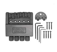 Bass String Bridge, 4-String Headless Zinc Alloy, Black - Resistant, Easy Installation, for Electric Bass