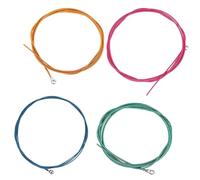 Bass Strings, 4pcs 120cm/47.2in Steel Colorful Electric Bass Guitar Acoustic Strings Replacement, 1.16mm 1.44mm 2mm 2.54mm