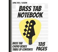 Bass Tab Notebook: Blank Bass Guitar Tablature Book with Chord Boxes, Perfect for Students to Professionals