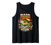 Bass Troublemaker Hooked On Attitude Funny Fishing Tank Top