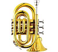Bass Trumpets, Professional mini trumpet B-drop Lacquer Gold Palm Trumpet White Copper Piston Wind Instrument Beginner Grade Test General
