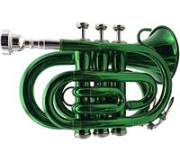 Bass Trumpets, Professional mini trumpet B-flat Lacquer Gold Palm Trumpet Miniature Pocket Trumpet Beginner Student Trumpet Instrument(2)