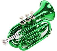 Bass Trumpets, Professional mini trumpet B Flat Pocket Trumpet Instrument Color Lacquered Brass Gold Key Beginner Instrument Music Instrument