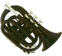Bass Trumpets, Professional mini trumpet Black Color Pocket Trumpet Brass Body Cupronickel Valves Tone Bb Brass Instrument