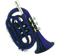 Bass Trumpets, Professional mini trumpet Blue Color Pocket Trumpet Brass Body Cupronickel Valves Tone Bb Brass Instrument