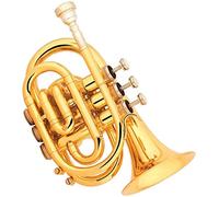 Bass Trumpets, Professional mini trumpet Gold Lacquer Brass Body Pocket Trumpet Bb Tone Brass Instrument Suitable For Beginners