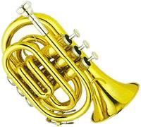 Bass Trumpets, Professional mini trumpet Gold Lacquer Pocket Trumpet Brass Body Cupronickel Valves Tone Bb Brass Instrument