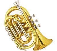 Bass Trumpets, Professional mini trumpet Mini Pocket Trumpet Gold Lacquer Bb Tone Travel Trumpet Brass Instrument For Beginners