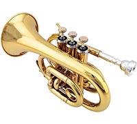 Bass Trumpets, Professional mini trumpet New Palm Trumpet Portable Travel Pocket Trumpet Instrument B-flat Pocket Corner Brass Instrument