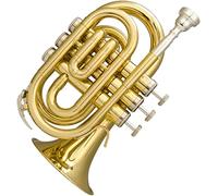 Bass Trumpets, Professional mini trumpet New Palm Trumpet Portable Trumpet B-flat Pocket Cornet Brass Instrument