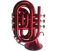 Bass Trumpets, Professional mini trumpet Palm Horn Instrument Red Pocket Trumpet B Flat Western Brass Playing Foreign Horn Band Students