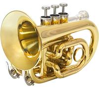 Bass Trumpets, Professional mini trumpet Professional B-flat Palm Number Mini Pocket Trumpet Musical Instrument Children Students Beginners To Play