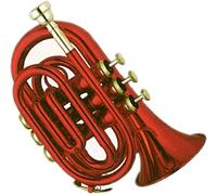 Bass Trumpets, Professional mini trumpet Red Color Brass Body Cupronickel Valves Pocket Trumpet Tone Bb Brass Instrument Suitable For Beginners