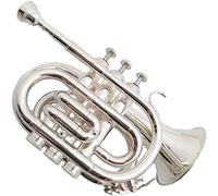 Bass Trumpets, Professional mini trumpet Silver-plated Palm Trumpet Instrument Pocket Trumpet Instrument B-flat Beginner Grade Test Band Playing