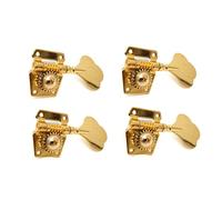 Bass Tuning Pegs Set - Multiple Configurations (3R3L, 4R, 4L, 2R2L, 3R2L, 4R1L, 1R4L, 4R4L) - 1:21 Gear Ratio Open Gear Tuners, Gold Machine Heads for Jazz & Precision Bass Guitar (4R)