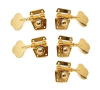 Bass Tuning Pegs Set - Multiple Configurations (3R3L, 4R, 4L, 2R2L, 3R2L, 4R1L, 1R4L, 4R4L) - 1:21 Gear Ratio Open Gear Tuners, Gold Machine Heads for Jazz & Precision Bass Guitar (2L3R)