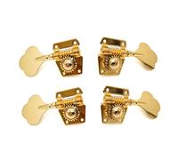 Bass Tuning Pegs Set - Multiple Configurations (3R3L, 4R, 4L, 2R2L, 3R2L, 4R1L, 1R4L, 4R4L) - 1:21 Gear Ratio Open Gear Tuners, Gold Machine Heads for Jazz & Precision Bass Guitar (2L2R)