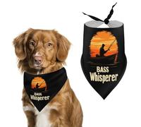 Bass Whisperer Sunset Bandanas for Dogs Triangle Pet Bibs Washable Dog/Cat Scarf Pets Accessories