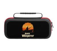 Bass Whisperer Sunset Carrying Case Compatible with Switch Hard Travel Storage Bag with 20 Game Card Slots